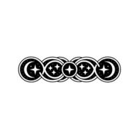 Celestial Lineage Stylized Crescent Moon Motif vector