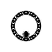 Celestial Cycle Lunar Orbit Emblem vector