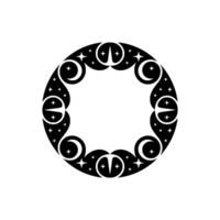 Celestial Tribal Emblem, Starry Night, Symbolic vector