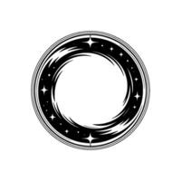 Celestial Vortex Abstract Starburst Emblem, Circle vector