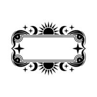 Celestial Frame Sun, Moon, and Star Ornamentation vector