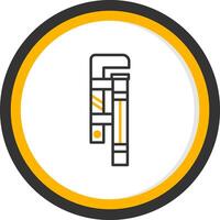 Adjustable Spanner Wrench Line Two Color Circle vector