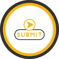 Submit Form Button Line Two Color Circle vector