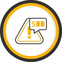 Error 500 Internal Server Error Line Two Color Circle vector