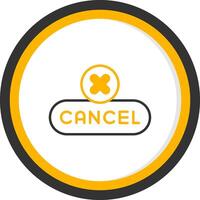 Cancel Action Button Line Two Color Circle vector