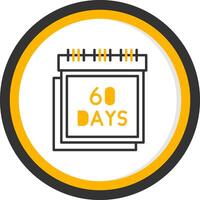 60 Days Guarantee Sign Line Two Color Circle vector