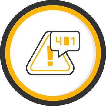 error 401 no autorizado acceso línea dos color circulo vector