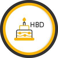 Personalized Birthday Greeting Line Two Color Circle vector