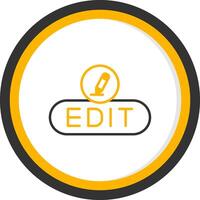 Edit Content Button Line Two Color Circle vector