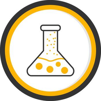 Conical Flask Experiment Tool Line Two Color Circle vector