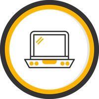 Business Laptop Device Line Two Color Circle vector