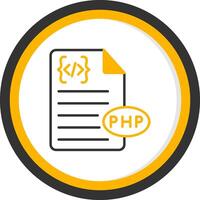 PHP Backend Script File Line Two Color Circle vector