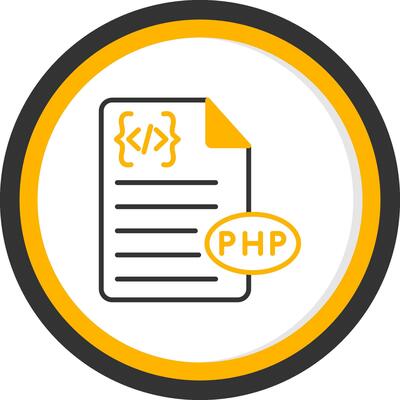 PHP Backend Script File Line Two Color Circle
