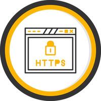 Advanced Website Security Layer Line Two Color Circle vector