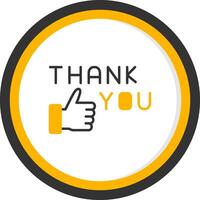 Heartfelt Thank You Note Line Two Color Circle vector