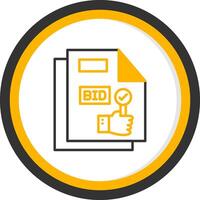 Competitive Project Bid Submission Line Two Color Circle vector