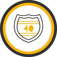 U S Interstate Route Symbol Line Two Color Circle vector