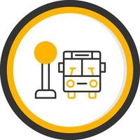 Central Bus Station Hub Line Two Color Circle vector