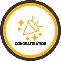 Joyful Congratulations Banner Line Two Color Circle vector