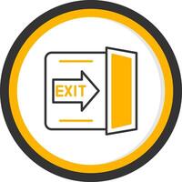 Highway Exit Direction Board Line Two Color Circle vector