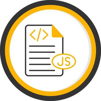 JavaScript Code Snippet Line Two Color Circle vector