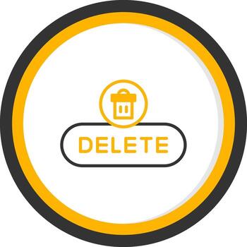 Eliminar entrada botón línea dos color circulo vector