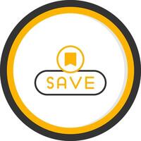 Save Changes Button Line Two Color Circle vector