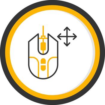 Drag and Move Object Line Two Color Circle vector