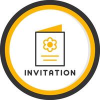 Formal Event Invitation Line Two Color Circle vector