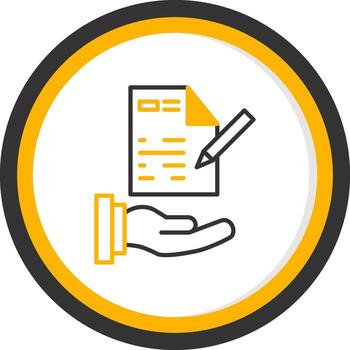 personalizado cliente proyecto propuesta línea dos color circulo vector