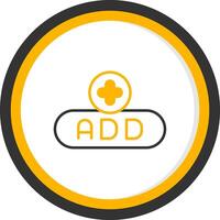 Add New Item Button Line Two Color Circle vector