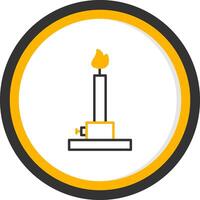 Bunsen Burner Flame Tool Line Two Color Circle vector