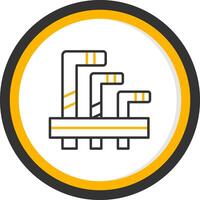 Allen Wrench Line Two Color Circle vector