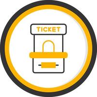 Manual Ticket Booth Line Two Color Circle vector