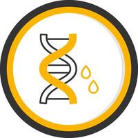 Double Helix DNA Strand Line Two Color Circle vector