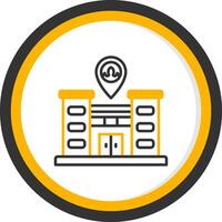Fire Brigade Station Pin Line Two Color Circle vector