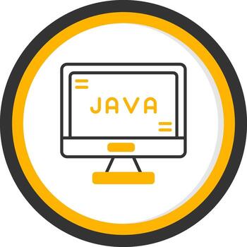 Java desarrollo equipo símbolo línea dos color circulo vector