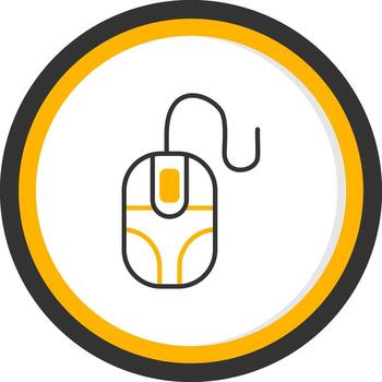 Optical Computer Mouse Line Two Color Circle vector