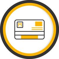Rechargeable Metro Card Pass Line Two Color Circle vector