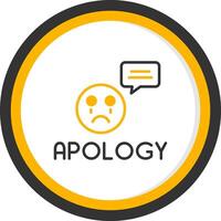Sincere Apology Statement Line Two Color Circle vector