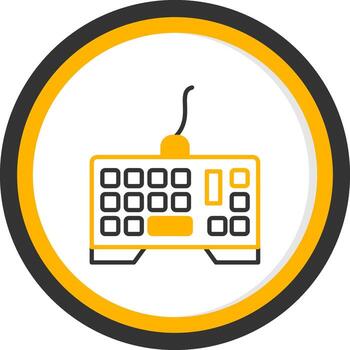 Mechanical Gaming Keyboard Line Two Color Circle vector