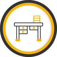 Student Writing Desk Line Two Color Circle vector