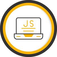 Node js Runtime Environment Line Two Color Circle vector