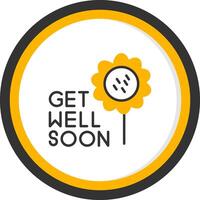 Wishing You a Speedy Recovery Line Two Color Circle vector