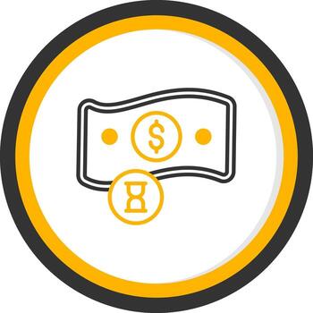 Payment Pending Client Approval Line Two Color Circle vector