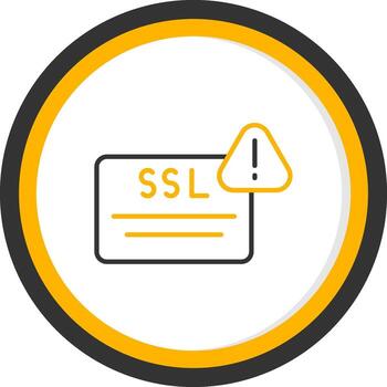 ssl certificado verificación error línea dos color circulo vector