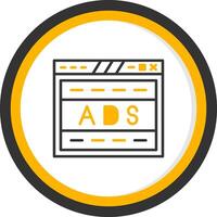 Full Width Promotional Web Banner Line Two Color Circle vector