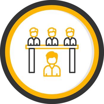 candidato entrevista discusión escena línea dos color circulo vector