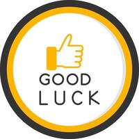 Good Luck Wishes Card Line Two Color Circle vector