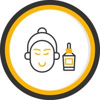 Broad Spectrum Face Sunscreen Line Two Color Circle vector